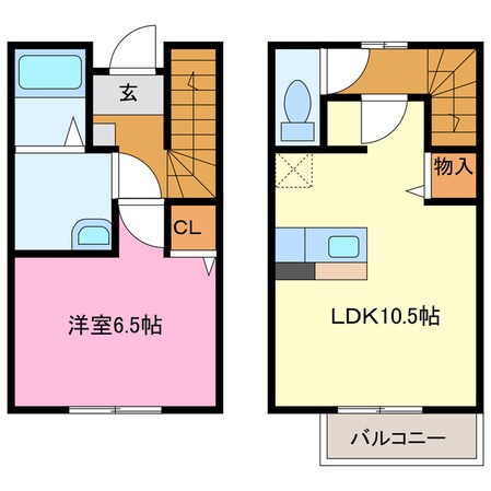 Maisonette land 千代崎駅Bの物件間取画像